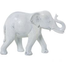 Figurine en résine éléphant blanc vieilli 29x11x20 cm