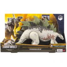 Mattel - Jurassic World Figurine articulée Stégosaure Méga Action de 18 cm de haut et 35 cm de long avec mouvement d'attaque et dispositif de
