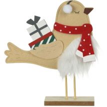 Figurine Mésange en feutrine 30 cm avec cadeau