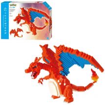 Bandini - Figurine Pokémon Dracaufeu (Charizard) - bandai - Nanoblock - Figurine en Briques 860 pieces - Kit Construction - NBPM80