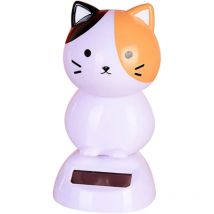 Figurine solaire chat blanc