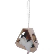 Feiyue - Figurines de chat de simulation réalistes à suspendre, jouet pendentif pour nid de chat