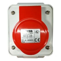 Enchufe fijo de pared Gewiss 3P+E 16A IP44 rojo 380V GW62408