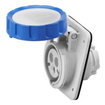 Gewiss - Toma de corriente empotrada 2P+E IP67 azul 220V GW62227H