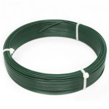 Fil d'attache en acier galvanisé plastifié pour grillage ou autre - 50 m x 1.5mm ø - Vert Linxor
