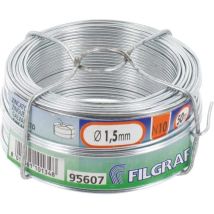 Filgraf – Fil de fer galvanisé 1,5 mm – Bobine 50 m – Diamètre 1,5 mm, Longueur 50 m