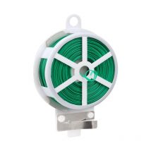 Supermarket - Distributeur de fil de fer avec cutter intégré pour les plantes et le jardin (50 m) Vert