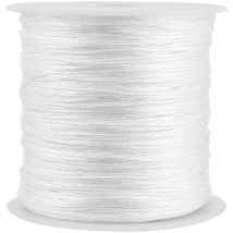 Feiyue - Fil de nylon blanc, cordon en nylon, cordon à nœud chinois, cordon de garniture en nylon satiné en queue de rat, cordon perlé pour collier,