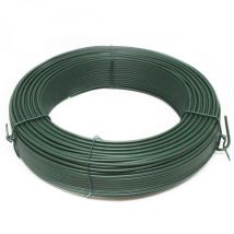 Fil de tension en acier galvanisé plastifié pour grillage ou autre - 100 m x 2.7mm ø - Vert Linxor