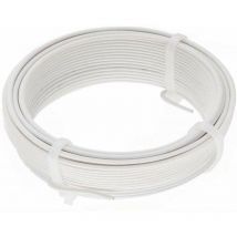 Hamea Home - Fil de Tension pvc Rouleau de 25m 2MM x 25M Fil de Tension Rouleau de Fil de Fer Métallique Plastifié Blanc Enduit de pvc de Mét