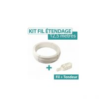 Kit fil d'étendage plastifié blanc 2.75 mm + 1 tendeur N°3