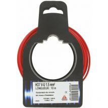 Fil électrique H07 v-u 1,5 mm² 10 rouge