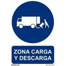 Sekureco - file 2000 schild de warnung 'be- und entladezone de' 210X300MM pp blau/weiss