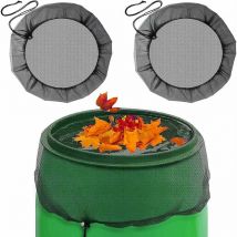 Tonchean Housse pour mobilier de jardin,Filet de baril de pluie 2 pièces protecteur de baril de pluie réglable en maille avec cordon de serrage