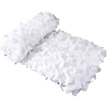 Litreve - Voile D'Ombrage Rectangulaire Filet Camouflage Blanc 4x5 M Brise Vue Militaire