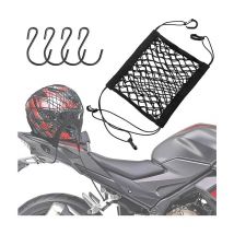 Filet de casque de moto, filet de moto avec 4 crochets, filet d'araignée de moto pour vélo, fixation de moto, filet de casque de moto, etc. (noir)
