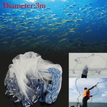 Filet de pêche à la main en maille filet avec plomb 3 m, 4,2 m, 5,4 m, 6,6 m