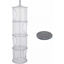 Filet de rangement suspendu pliable multifonctionnel portable avec 4 compartiments(Gris)