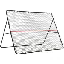 Filet de rebond de football - rebondisseur de football angle réglable - dim. 280L x 185H cm - rouge noir