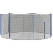 Filet de sécurité trampoline porte zipée ø 366 cm 8 poteaux bleu noir