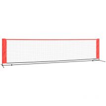 Filet de tennis Noir et rouge 400x100x87 cm Polyester Vidaxl