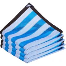 Filet d'Ombrage de Jardin Couverture d'Ombrage Extérieure pour Pergola Terrasse Plantes Serre Poulailler Bleu Blanc - 3x5M