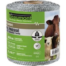 Beaumont - Fil électrique tressé Classic blanc et vert 400 m