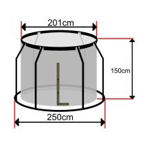 Sos Trampoline - Filet Trampoline 250 Sur Anneau Intérieur Hauteur 150