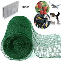 Filet à Volaille 30mX1.5m Filet de Protection Pour Poules Oies Dindons etc + 30 Piquets de Terre - Filet de Protection Contre Les Oiseaux