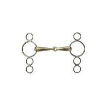 Filetto pessoa snodato in inox pieno con 2 chiamate e imboccatura 21 mm in rame tedesco: 13,5 cm