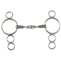 Filetto pessoa snodato in inox pieno con 2 chiamate e imboccatura con olivetta 18 mm: 13,5 cm