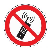 Symbole d'interdiction ASR A1.3/DIN EN ISO 7010 téléphones portables interdits film