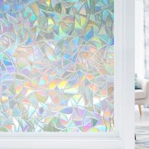 Film de fenêtre électrostatique avec effet arc-en-ciel, film de fenêtre décoratif, protection uv 3D, 45x200CM