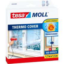 Tesa - Film isolant pour fenêtres moll Thermo Cover - film isolant transparent pour l'isolation thermique des fenêtres - avec solution adhésive
