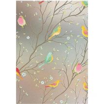 Film de verre électrostatique autocollant pour fenêtre, translucide, opaque, anti-regard, papier pour fenêtre, autocollant pour fenêtre, oiseau, 60 x