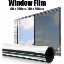 Film de verre sans colle, membrane anti-solaire, autocollant de fenêtre, noir argenté, deux tailles, film pe 90 x 200 cm (argent, 90x200 cm)