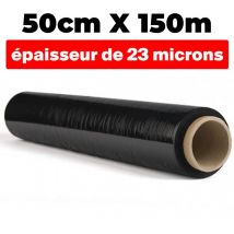 Film étirable noir opaque 50cmx150m et épaisseur de 23 microns μ