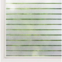 Film Fenetre Electrostatique Motif à Rayure Horizontal Film Opaque pour Vitre Autocollant Dépoli Statique Non Adhésif Protection Vitre Brise Vue