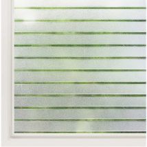 Film Fenetre Electrostatique Motif à Rayure Horizontal Film Opaque pour Vitre Autocollant Dépoli Statique Non Adhésif Protection Vitre Brise Vue