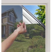 Film Miroir Fenetre Adhesif Effet Miroir Anti Regard sans Tain pour Vitre Papier Miroir Anti Chaleur Feuille Miroir Occultant à Sens Unique