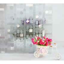 Elektrostatische Verdunkelungsfolie geo - weiß