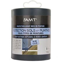 Film Plastique Dépliable de Protection à Bords Adhésifs Sols et Plinthes AMT 50cmx20m (RO29)