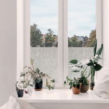 Film vitrostatique pour vitre Décoratif Look textile 150 x 67,5cm Gris