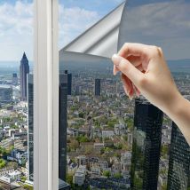 Films Fenêtre Miroir Anti Regard Isolant Films Fenêtre Occultant Auto-Adhésif Réfléchissant Anti uv Protection de La Vie Privée pour Fenêtre Maison
