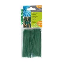 Filo animato plastificato verde 100 mm – 100 pezzi – Metallo rivestito in polipropilene – Verdemax