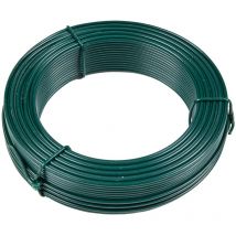 Filo di Ferro plastificato Verde Ø2,4mm rotolo 50m Filo metallico rivestito in pvc per legatura giardino, filo tensione recinzione, fai da te