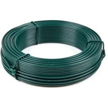 Flandria - Filo di Ferro plastificato Verde Ø2,7mm rotolo 100m filo metallico rivestito pvc filo tensione recinzione, giardino, fai da te