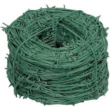 Filo spinato zincato plastificato verde recinzione rete metallica 100mt verdelook