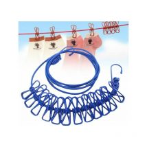 Filo stendibiancheria corda elastica da esterno balcone campeggio 12 mollette
