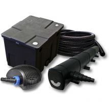 Sunsun - Komplettset: CBF-350 Teichfilter bis 12000 l Teichfilteranlage als Durchlauffilter, CTF-3800 SuperECO Teichpumpe 3600l/h 20W, CUV-272